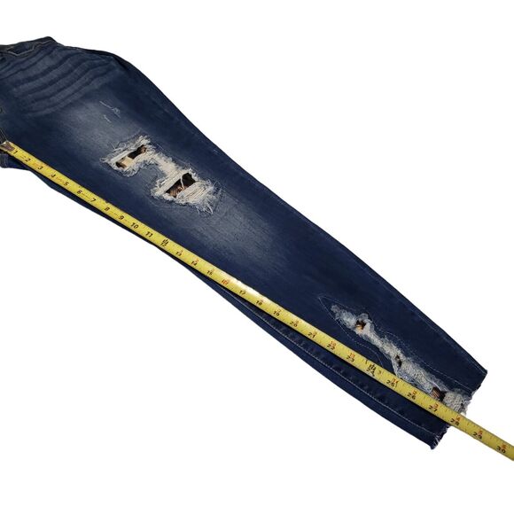 Judy Blue Distressed Skinny Jeans - Dark Blue - Picture 9 of 12